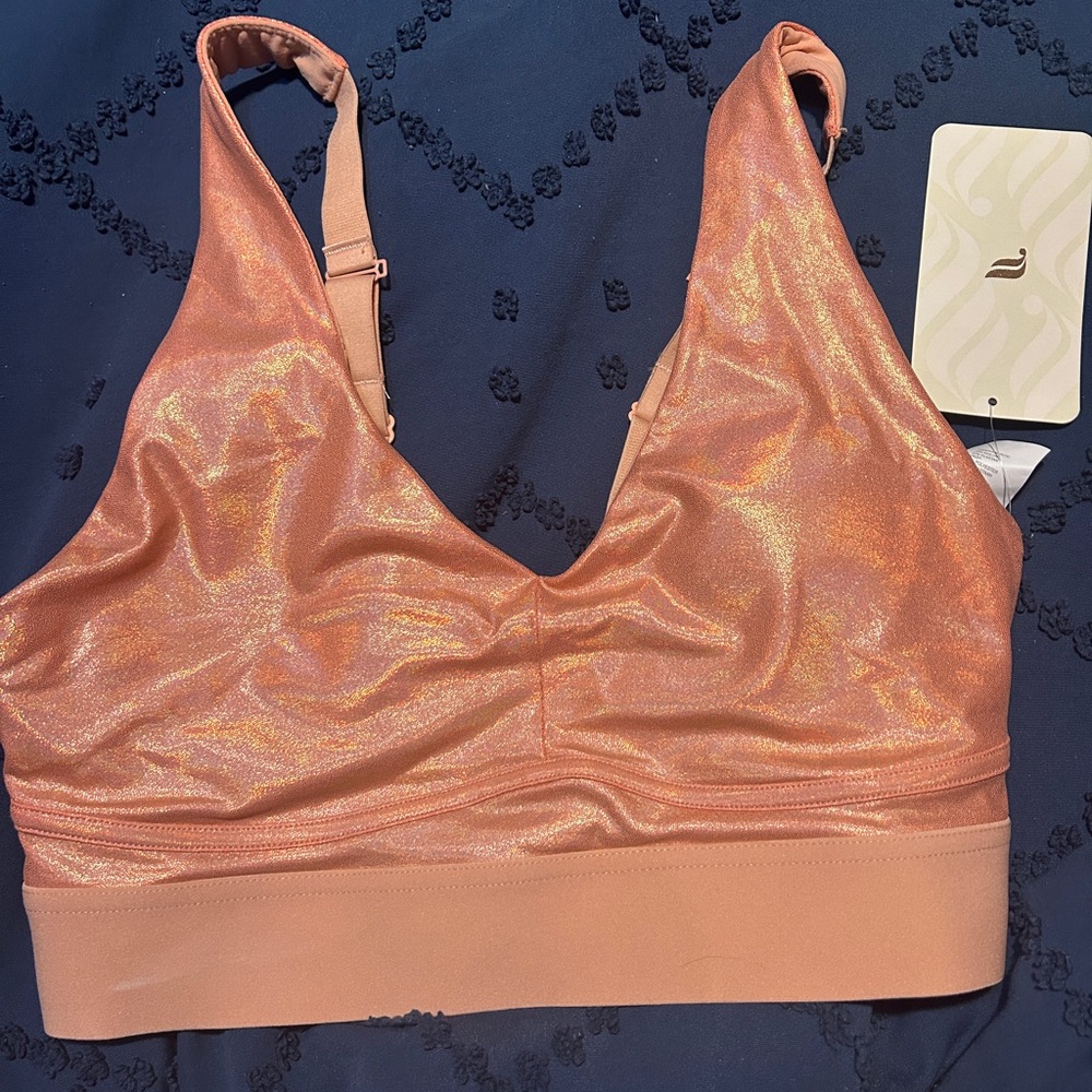 Fabletics Shimmer Peach Wireless Bralette